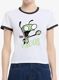 Invader Zim GIR Tacos Ringer Womens T-Shirt