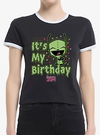 Invader Zim Its My Birthday GIR Ringer Womens T-Shirt