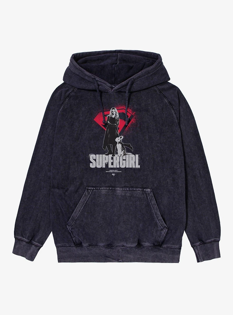DC Supergirl & Krypto Not Anyone's Sidekick Mineral Wash Hoodie
