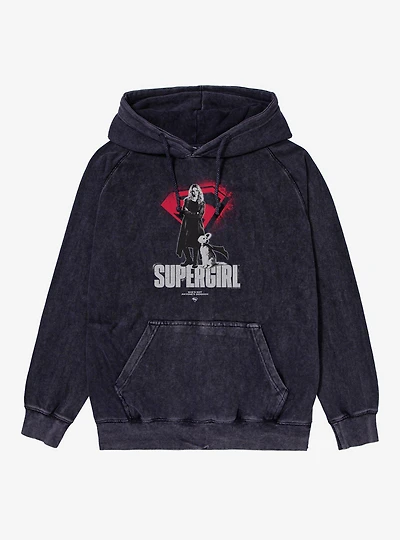 DC Supergirl & Krypto Not Anyone's Sidekick Mineral Wash Hoodie
