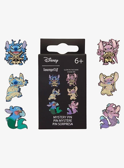 Loungefly Disney Lilo & Stitch Angel & Stitch Halloween Costumes Blind Box Enamel Pin