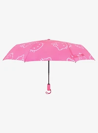 Hello Kitty Pink Allover Head Print Umbrella