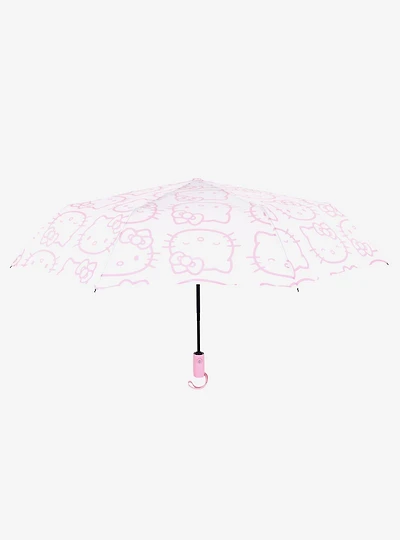 Hello Kitty Expression White with Pink Outline Print Umbrella