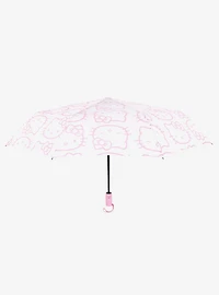 Hello Kitty Expression White with Pink Outline Print Umbrella