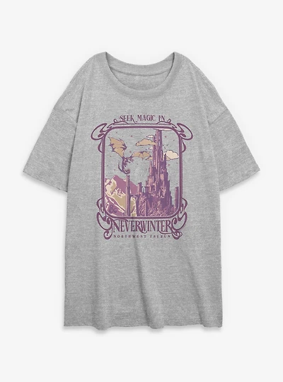 Dungeons & Dragons Seek Magic Neverwinter Womens Oversized T-Shirt