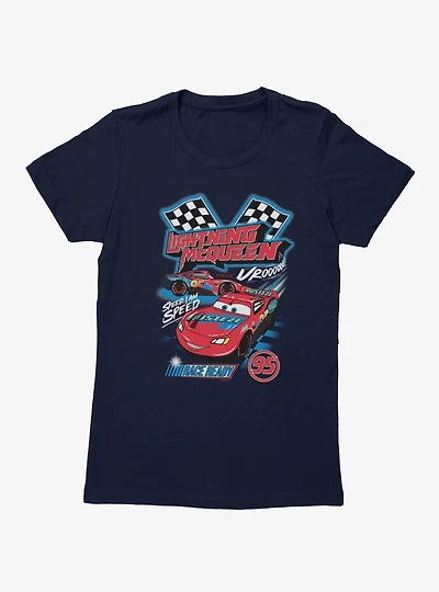 Disney Cars Lightning McQueen Speed Racing Mash Up Womens T-Shirt