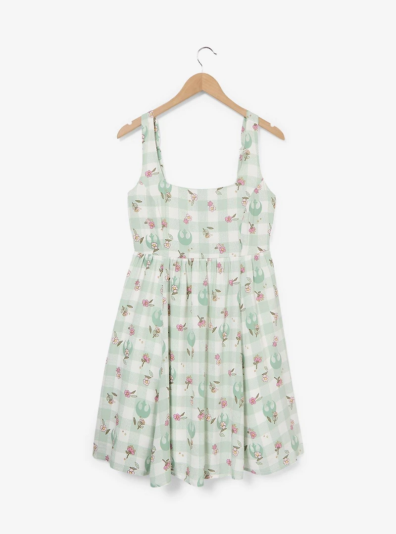 Star Wars Rebel Floral Gingham Tank Dress - BoxLunch Exclusive