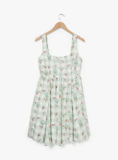 Star Wars Rebel Floral Gingham Tank Dress - BoxLunch Exclusive