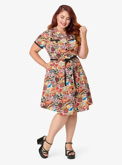 Disney Pixar Cars Collection by Smak Parlour Plus Patches Cotton Fit & Flare Dress