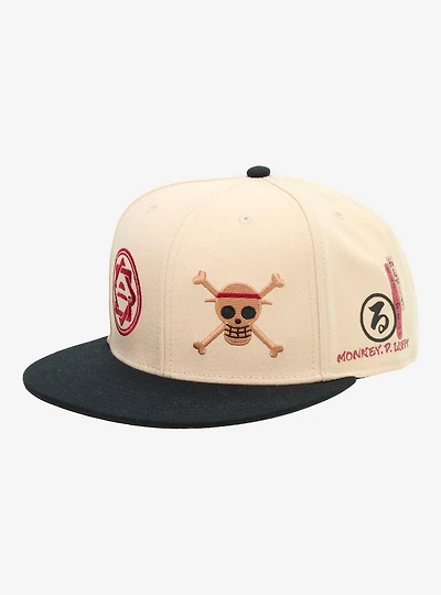 One Piece Monkey D. Luffy Embroidered Icons Ball Cap - BoxLunch Exclusive