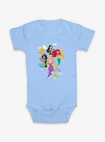 Disney Princesses Ariel Mulan Rapunzel Jasmine Magic Infant Bodysuit