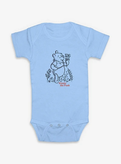 Disney Winnie The Pooh With Flowers Infant Bodysuit