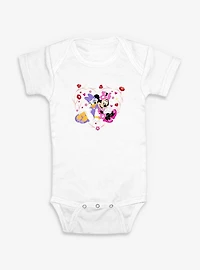 Disney Minnie  Mouse And Daisy Flowers Heart Infant Bodysuit
