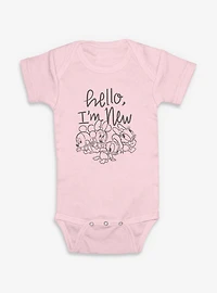 Disney Mickey Mouse & Friends Hello I'm New  Infant Bodysuit