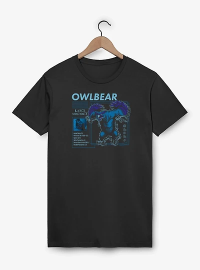 Dungeons & Dragons Owlbear Stat Block T-Shirt