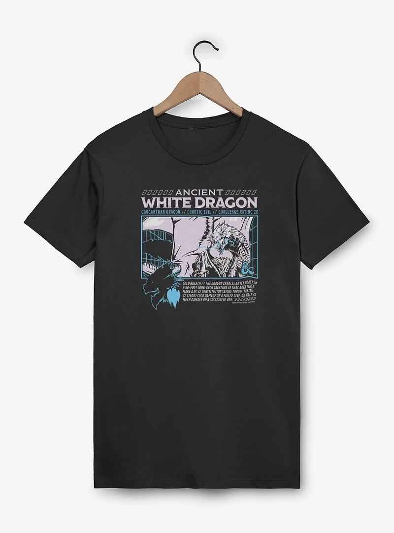 Dungeons & Dragons Ancient White Dragon Stats T-Shirt
