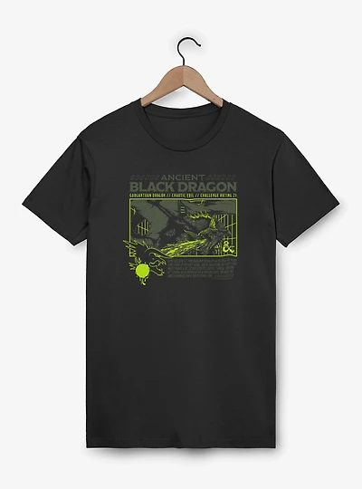 Dungeons & Dragons Ancient Black Dragon Stats T-Shirt