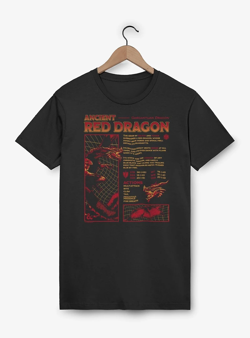 Dungeons & Dragons Ancient Red Dragon Stats T-Shirt