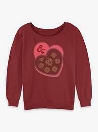 Dungeons & Dragons Dice Box Of Chocolate Womens Slouchy Sweatshirt