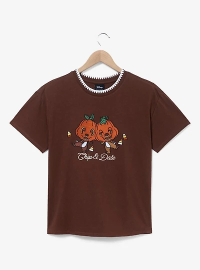 Disney Chip & Dale Pumpkin Halloween Women's T-Shirt — BoxLunch Exclusive