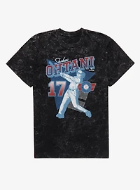 MLB Shohei Ohtani Geometric Swing Black Mineral Wash T-Shirt