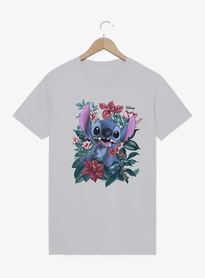 Disney Lilo and Stitch Garland Of Flowers Mineral Wash T-Shirt