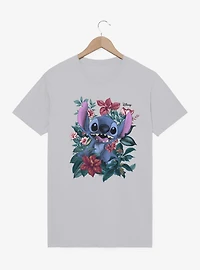 Disney Lilo and Stitch Garland Of Flowers Mineral Wash T-Shirt