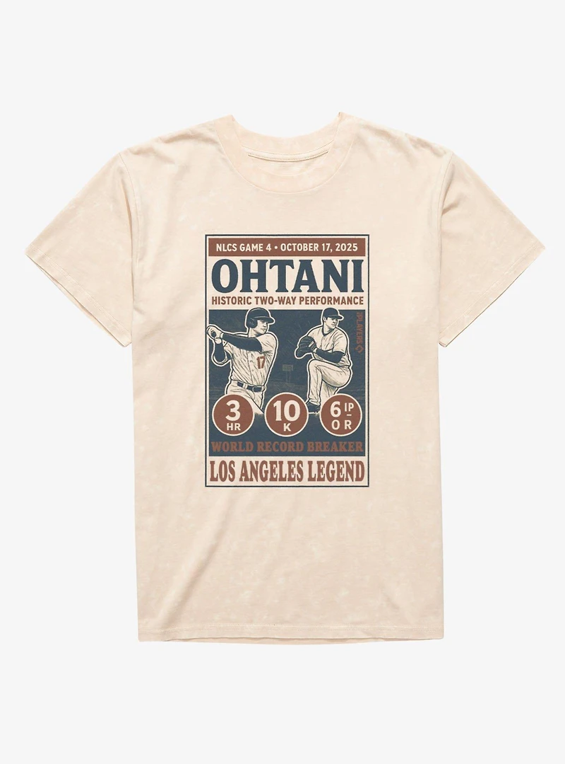 MLB Shohei Ohtani LA Legends Poster Mineral Wash T-Shirt
