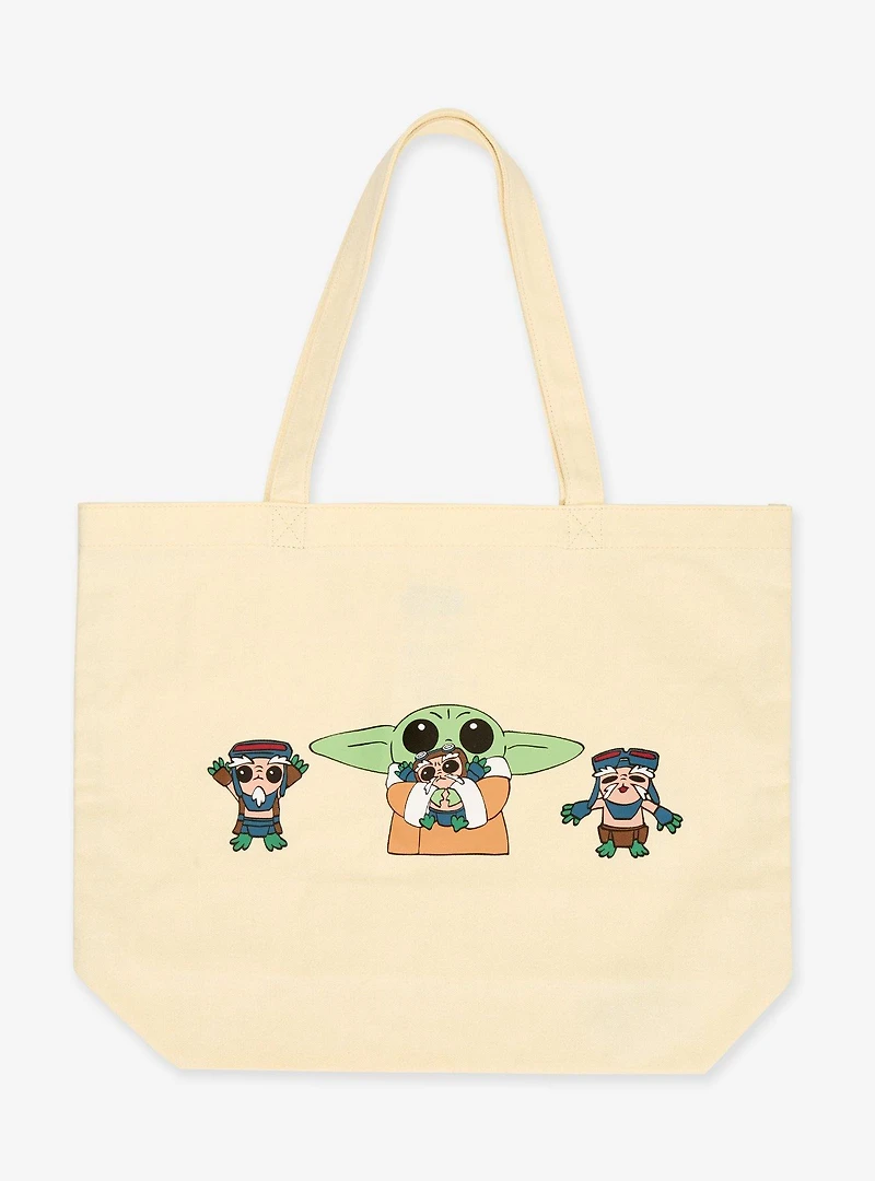 Star Wars The Mandalorian Grogu & Anzellans Tote Bag - BoxLunch Exclusive
