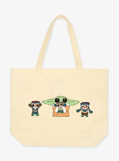 Star Wars The Mandalorian Grogu & Anzellans Tote Bag - BoxLunch Exclusive