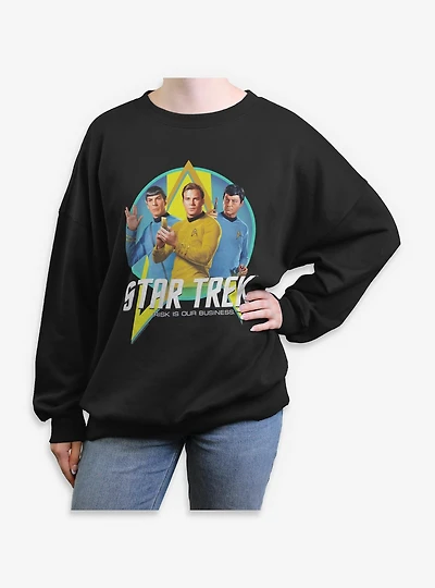 Star Trek Risk Is Our Business Trio Womens Oversized Sweatshirt