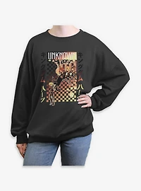 Disney Kingdom Hearts Checker Fade Womens Oversized Sweatshirt