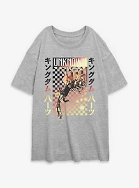 Disney Kingdom Hearts Checker Fade Womens Oversized T-Shirt