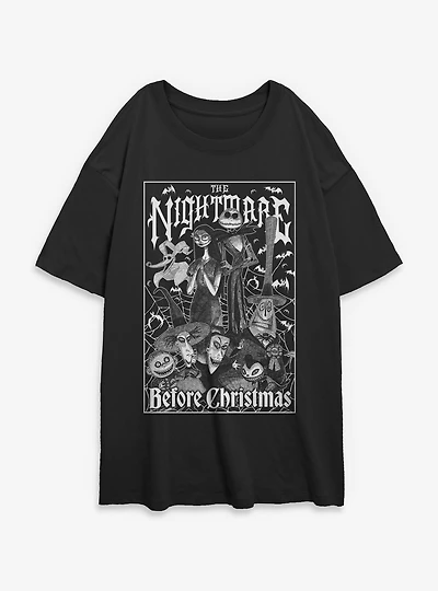 Disney The Nightmare Before Christmas Metal Box Womens Oversized T-Shirt