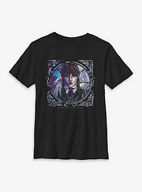 Wednesday Stained Glass Portrait Youth T-Shirt