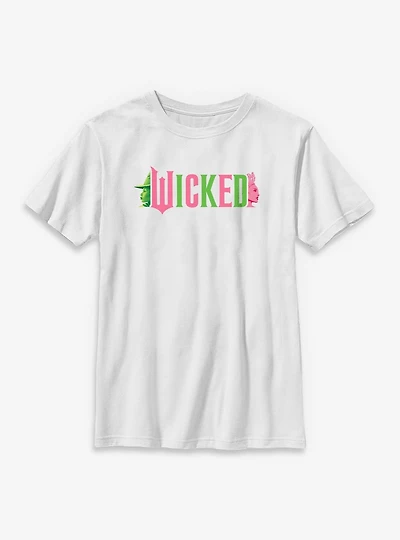 Wicked Elphaba and Glinda Silhouettes Logo Youth T-Shirt