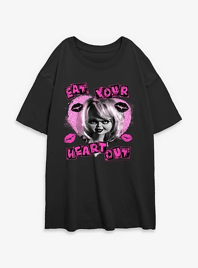 Chucky Eat Your Heart Out Tiffany Womens Oversized T-Shirt