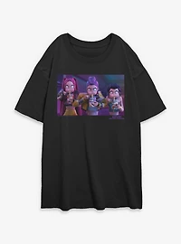 KPop Demon Hunters Huntrix Eating Womens Oversized T-Shirt