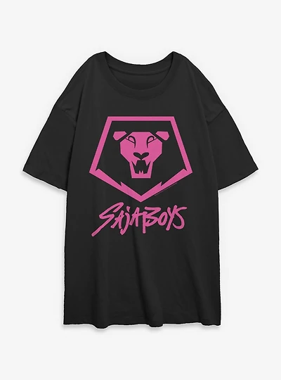 KPop Demon Hunters Saja Boys Lion Logo Womens Oversized T-Shirt