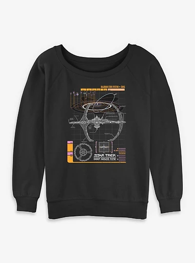 Star Trek: Deep Space Nine Schematic Womens Slouchy Sweatshirt