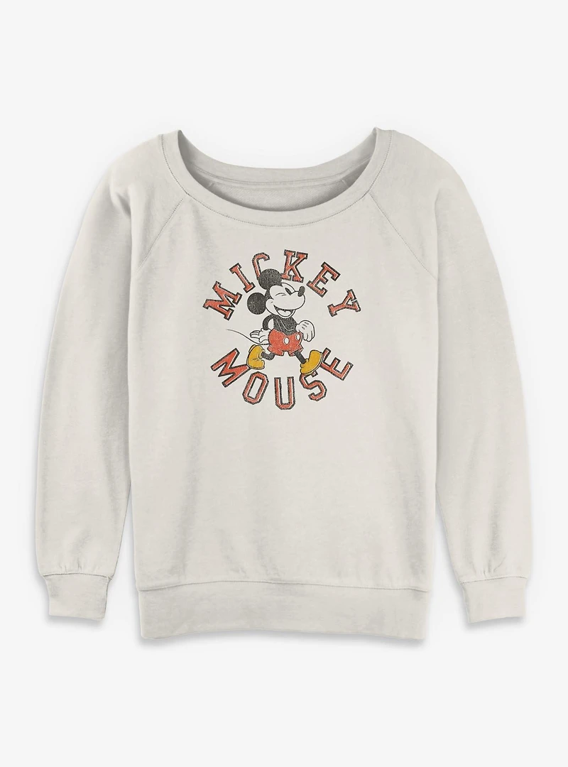 Disney Mickey Mouse Collegiate Womens Slouchy Sweatshirt