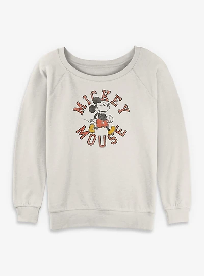 Disney Mickey Mouse Collegiate Womens Slouchy Sweatshirt