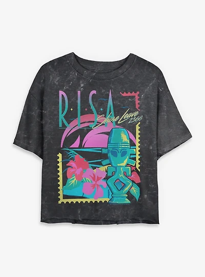 Star Trek Risa Sunbleached Womens Mineral Wash Crop T-Shirt