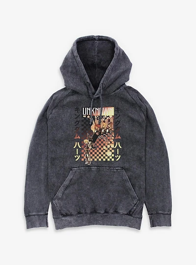Disney Kingdom Hearts Checker Fade Mineral Wash Hoodie