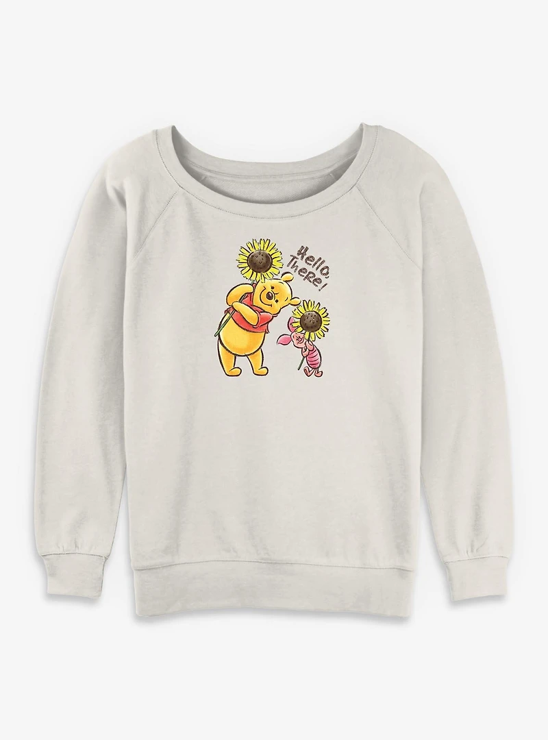 Disney Winnie The Pooh & Piglet Hello There Womens Slouchy Sweatshirt