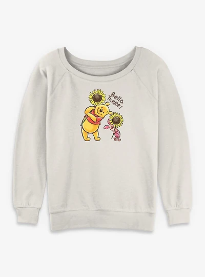 Disney Winnie The Pooh & Piglet Hello There Womens Slouchy Sweatshirt