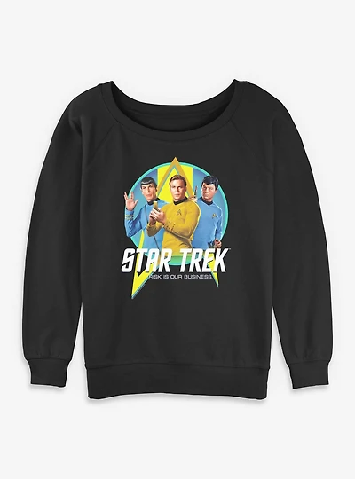Star Trek Risk Is Our Business Trio Womens Slouchy Sweatshirt