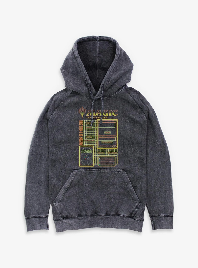 Magic: The Gathering Card Schematic Mineral Wash Hoodie