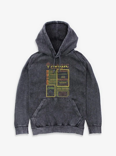 Magic: The Gathering Card Schematic Mineral Wash Hoodie