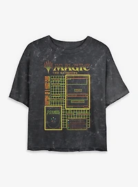 Magic: The Gathering Card Schematic Womens Mineral Wash Crop T-Shirt